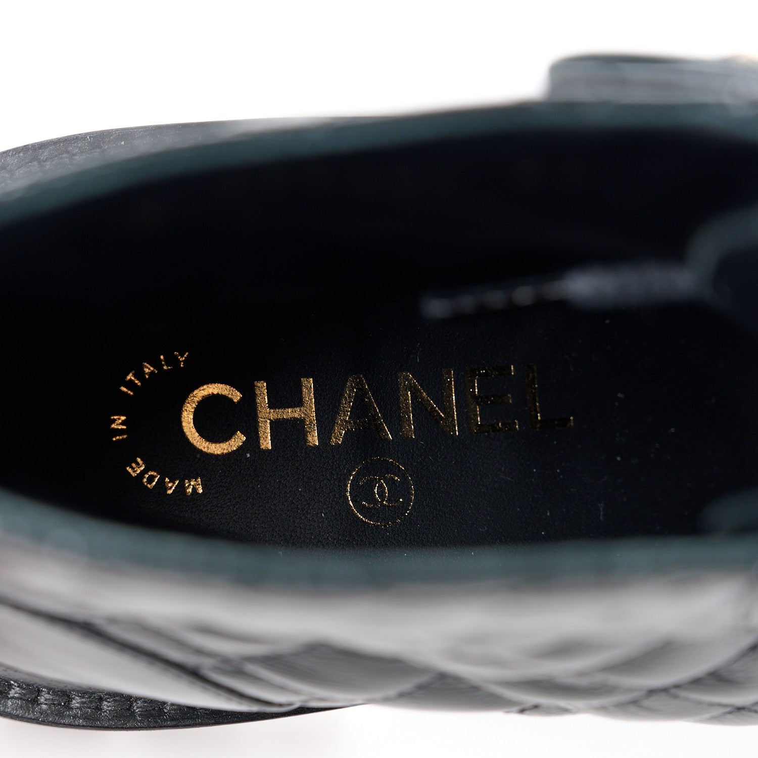 Chanel Shiny Lambskin Quilted Lace Up Combat Boots 39 Black 8 of 10