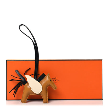 Hermes Milo Lambskin Grigri Rodeo Pegase Horse Bag Charm PM Sesame Black Nata 5 of 5