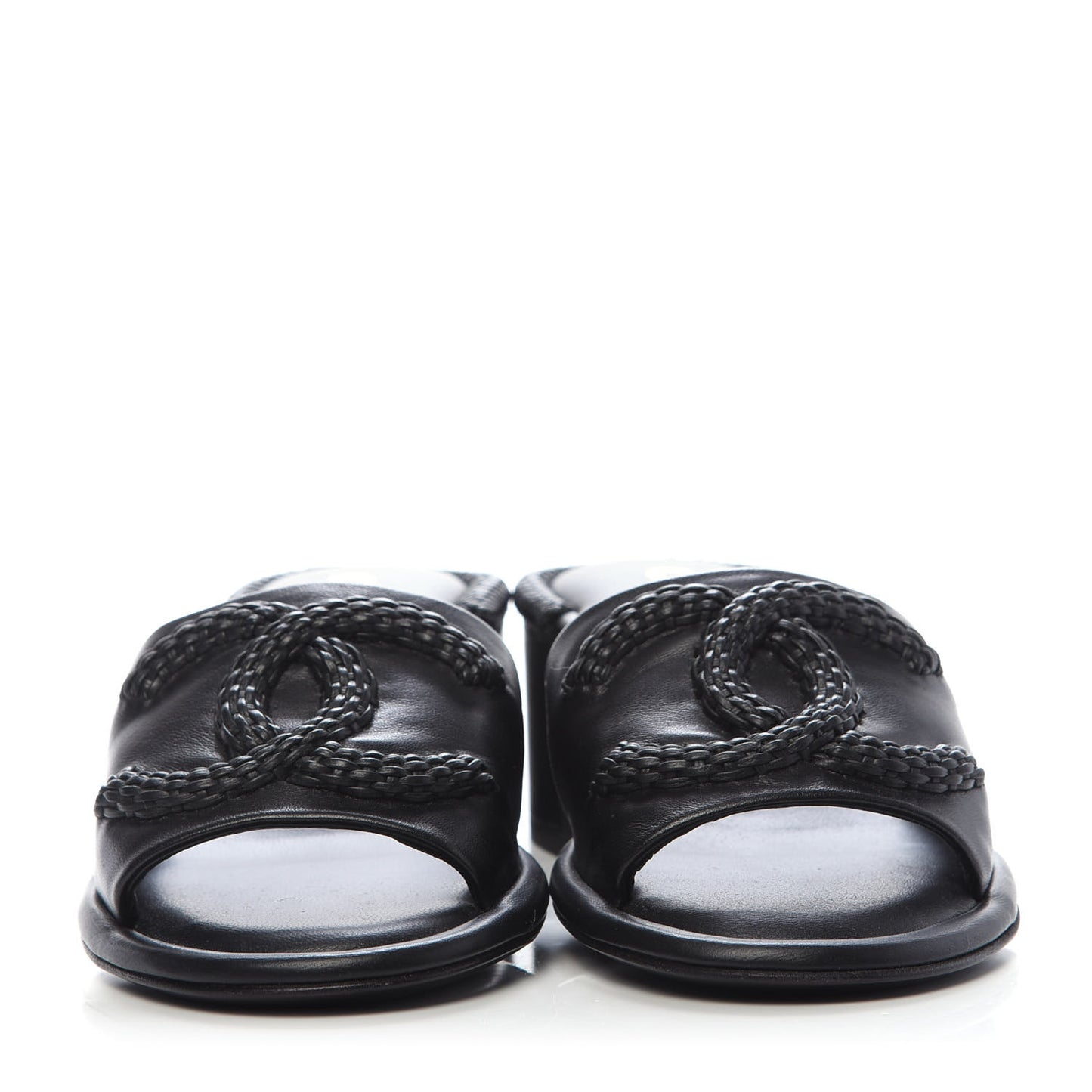 Lambskin CC Braided Mules 36 Black