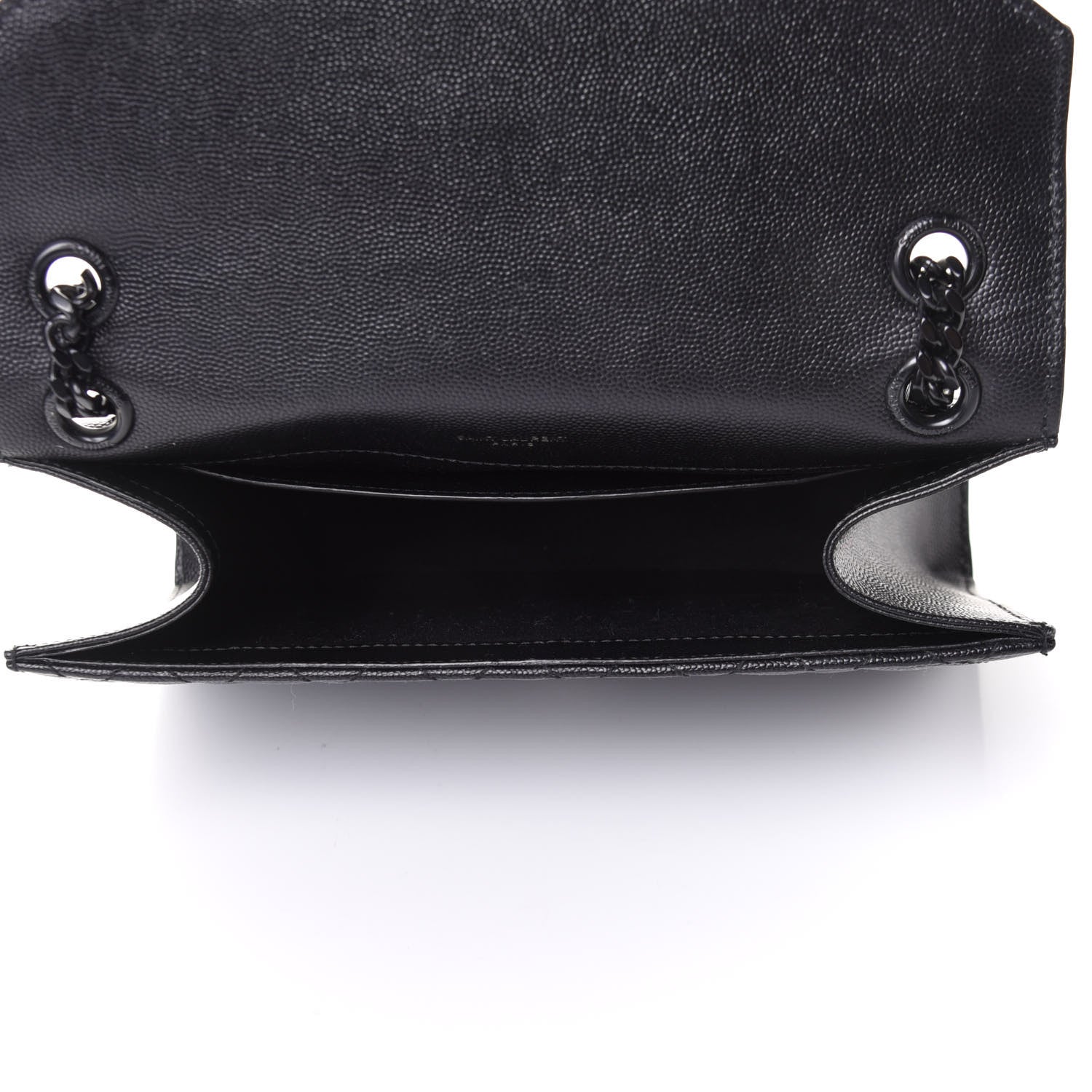 Saint Laurent Grain De Poudre Textured Mixed Matelasse Triquilt Medium Monogram Satchel Black 5 of 10