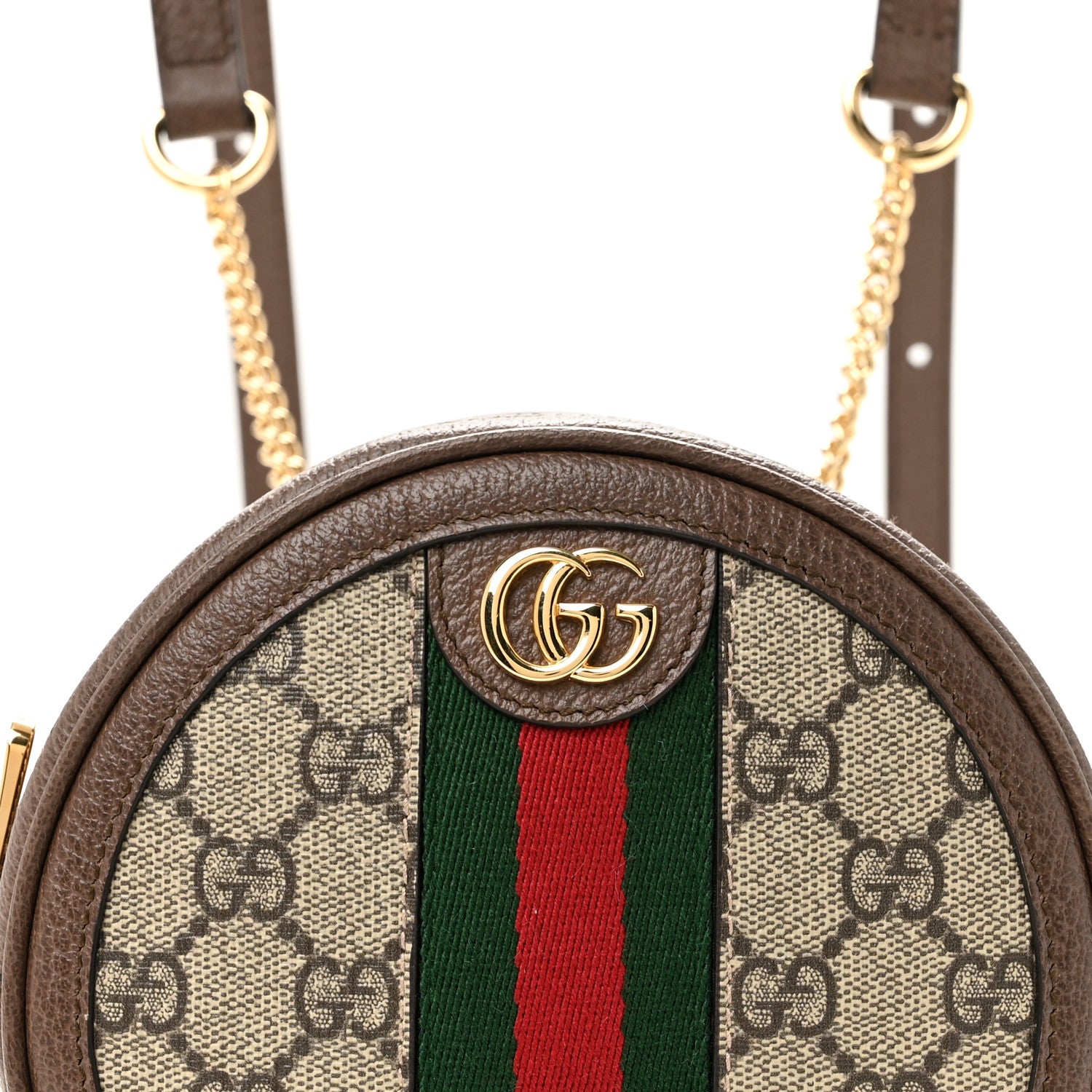 Gucci GG Supreme Monogram Web Mini Ophidia Round Backpack Brown 8 of 11