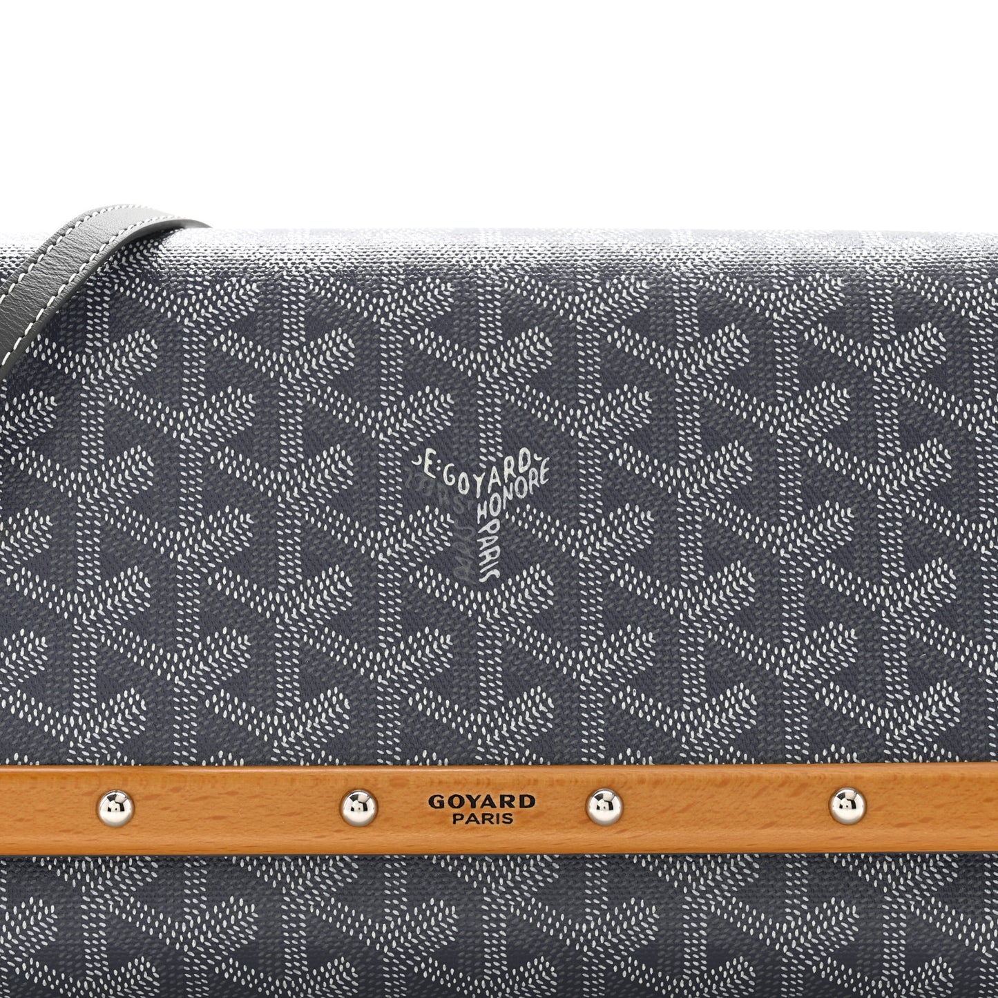 Goyardine Monte Carlo Bois Clutch With Strap Gray