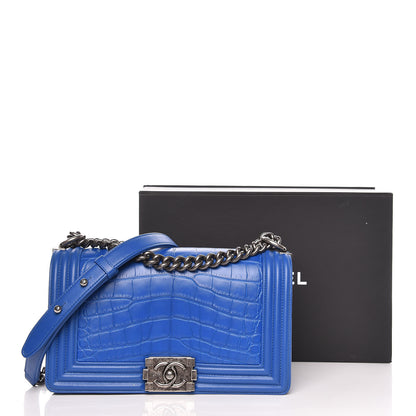Chanel Alligator Medium Boy Flap Blue 15 of 15