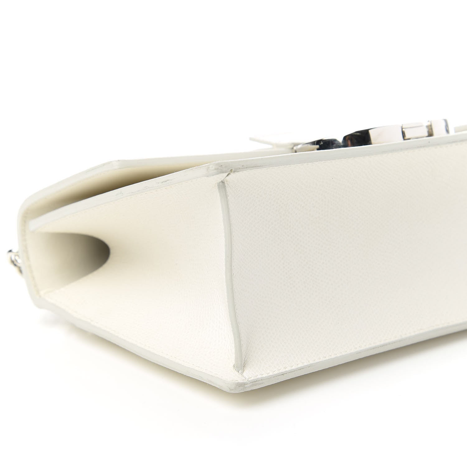 Christian Dior Grained Calfskin 30 Montaigne Chain Flap Bag White 6 of 10