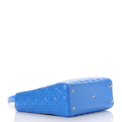 Christian Dior Lambskin Cannage Large Lady Dior Blue Persan 5 of 9