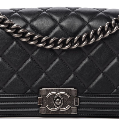 Chanel Calfskin Quilted Medium Boy Flap Black 10 of 13