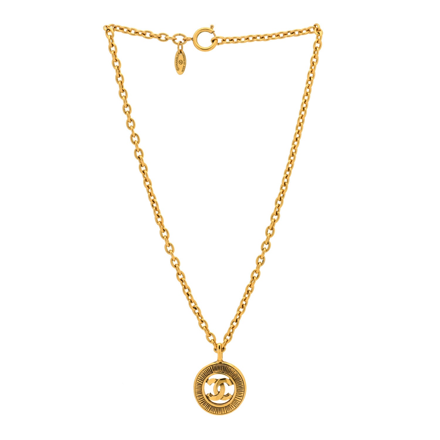 Chanel CC Chain Pendant Necklace Gold 3 of 5