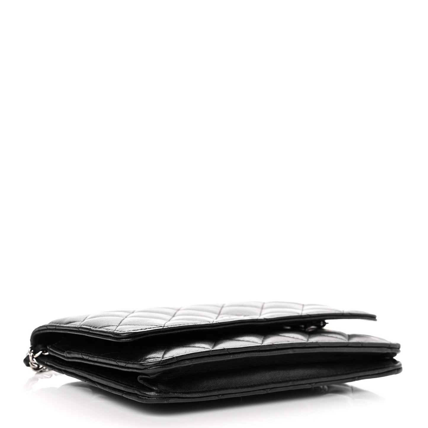 Lambskin Quilted Wallet On Chain WOC Black