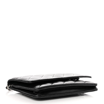 Chanel Lambskin Quilted Wallet On Chain WOC Black 4 of 15