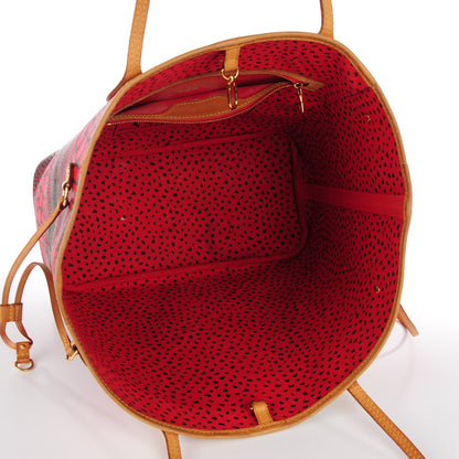 Louis Vuitton Monogram Kusama Waves Neverfull MM Red 5 of 9