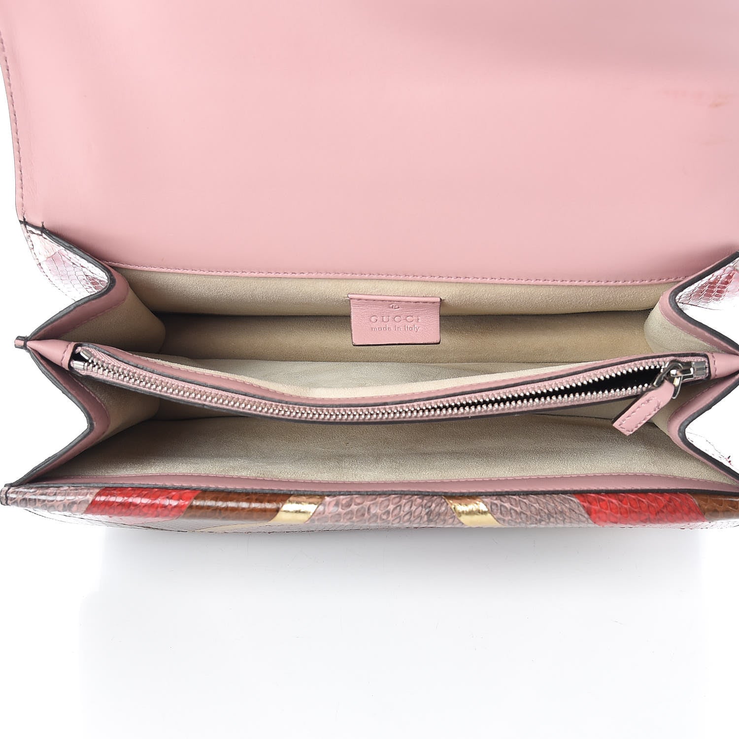 Gucci Ayers Snakeskin Chevron Small Dionysus Shoulder Bag Pink 6 of 12