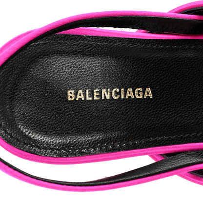Balenciaga Satin Pointed Toe Knife Slingback 40mm Mules 35 Rose Fuchsia 8 of 10