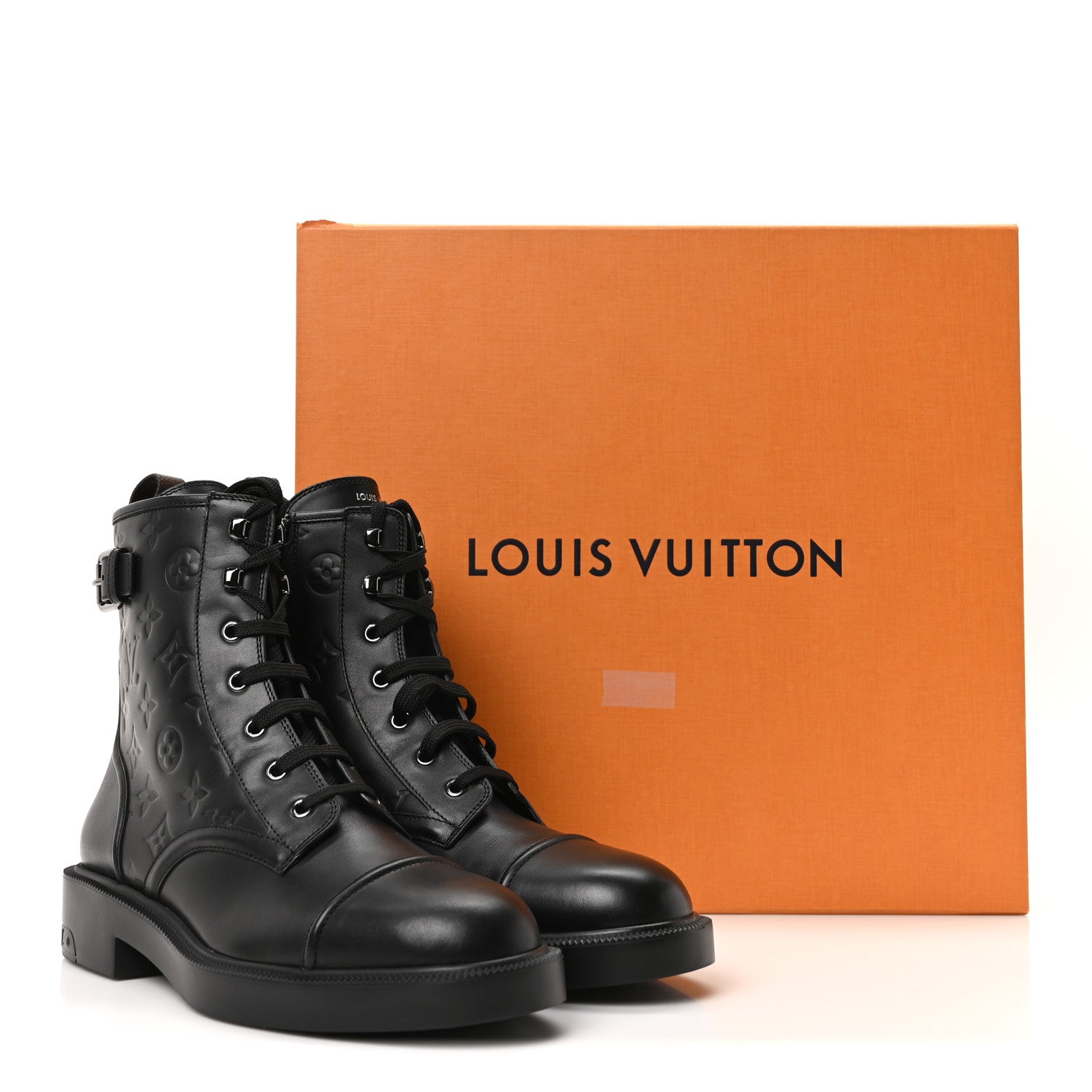 Louis Vuitton Calfskin Monogram Debossed Citizen Flat Ranger Boots