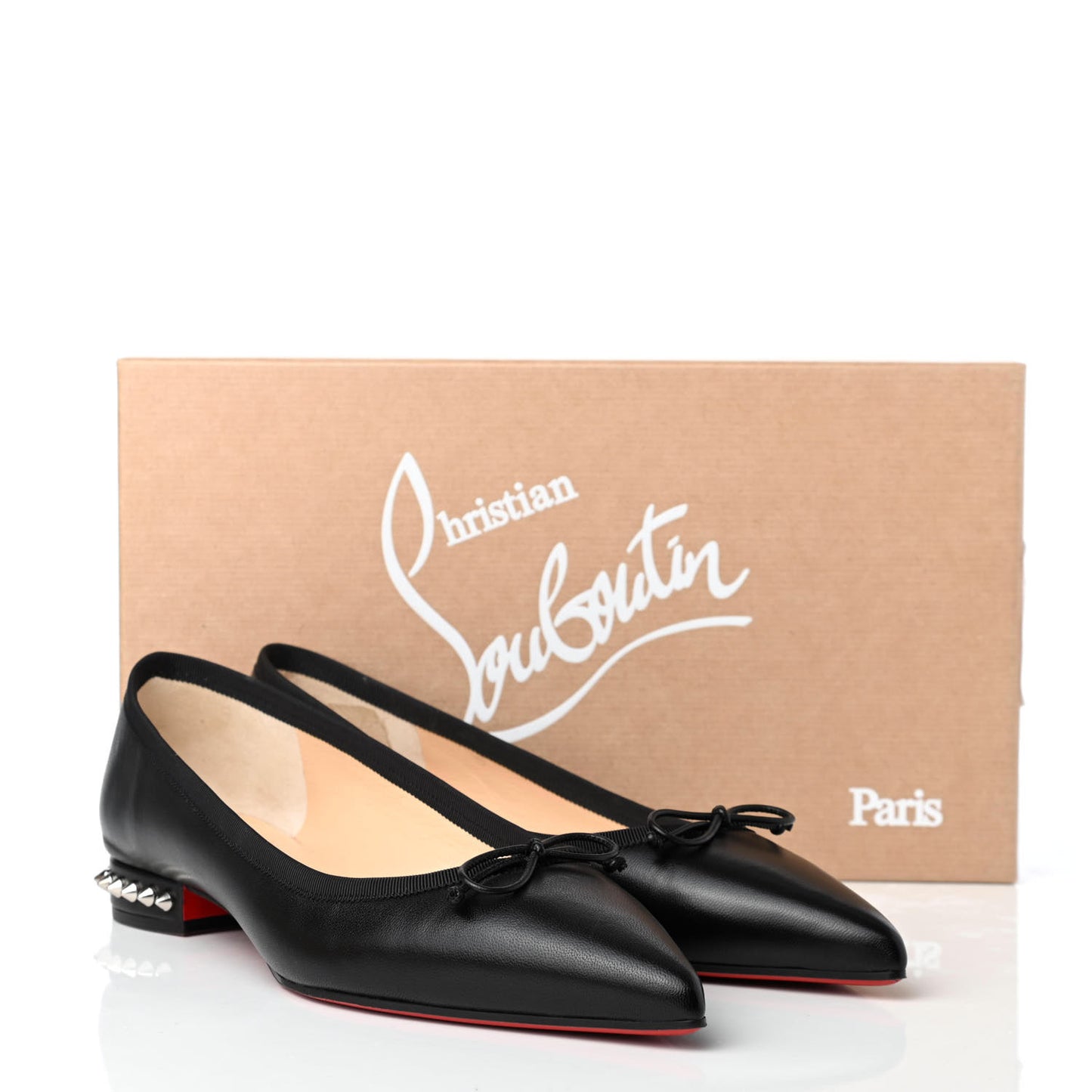 Nappa Spiked Hall Flats 38.5 Black