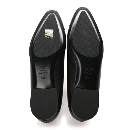 Chanel Lambskin Cap Toe Ballerina Flats 39 Black 6 of 8