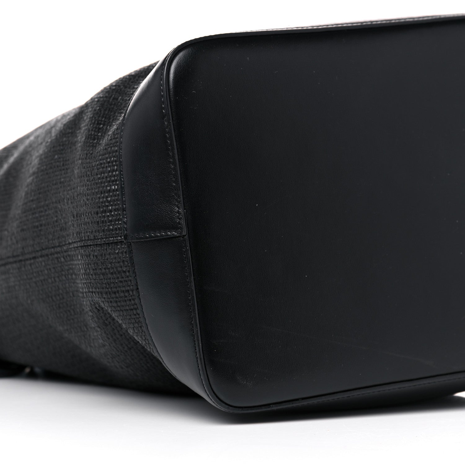 Saint Laurent Linen Canvas Teddy Shopping Bag Black 10 of 14