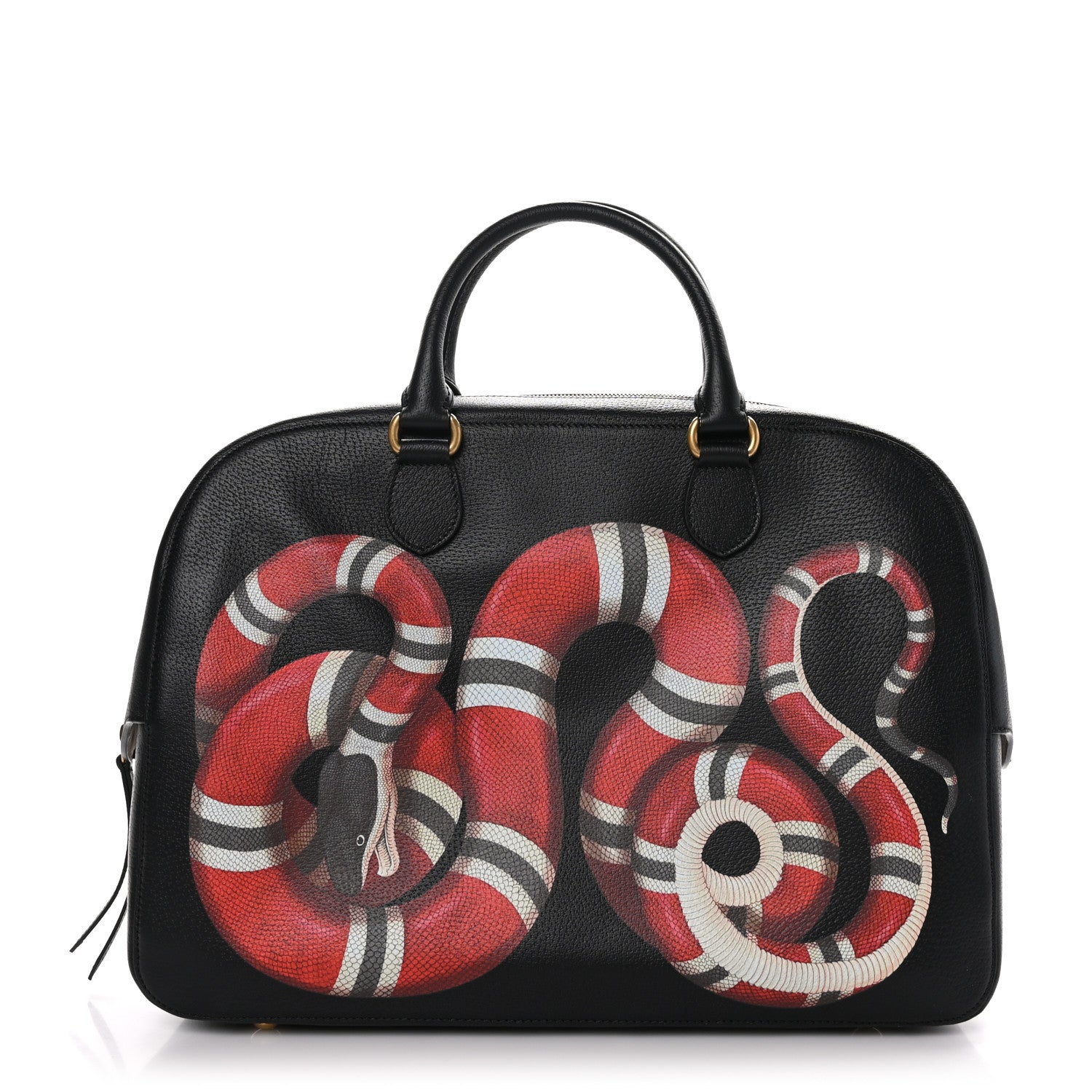 Gucci Calfskin Kingsnake Print Duffle Black 1 of 10