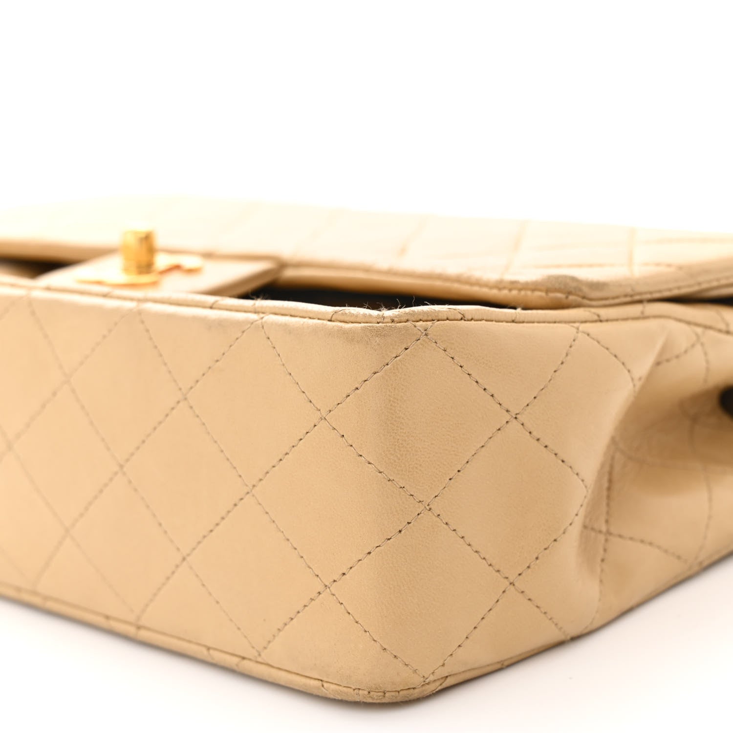 Chanel Lambskin Quilted Medium Double Flap Beige 11 of 14