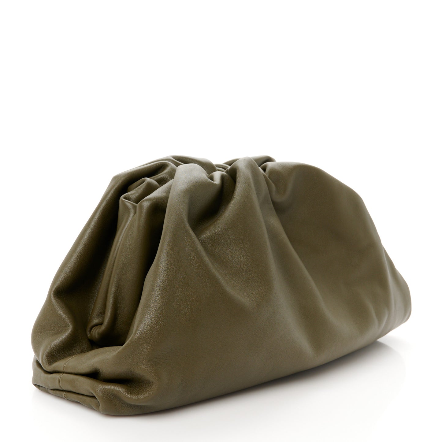 Smooth Butter Calf The Pouch Oversized Clutch Kaki Fondent