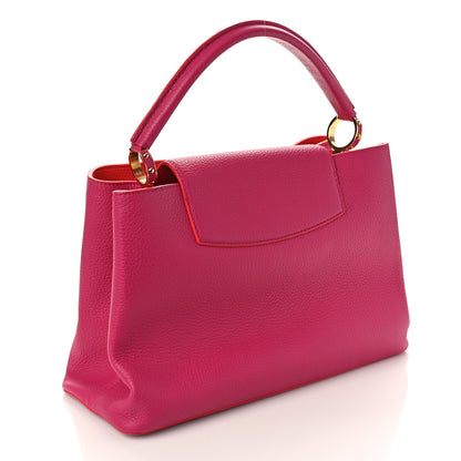 Louis Vuitton Taurillon Capucines MM Hibiscus Flamingo 3 of 9