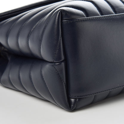 Saint Laurent Calfskin Y Quilted Monogram Medium Loulou Chain Satchel Medium Blue 5 of 9