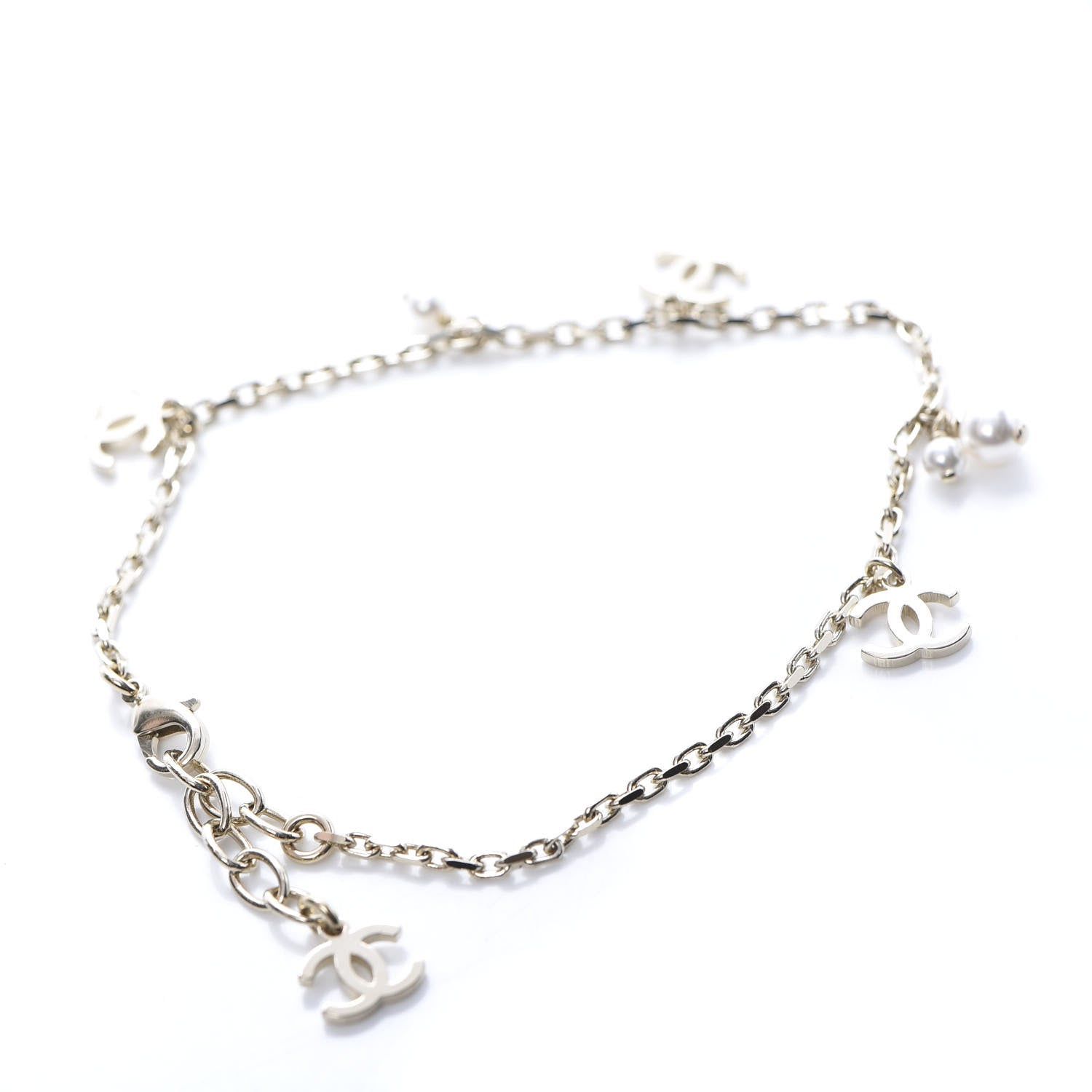 Chanel Pearl CC Chain Anklet Gold 2 of 4