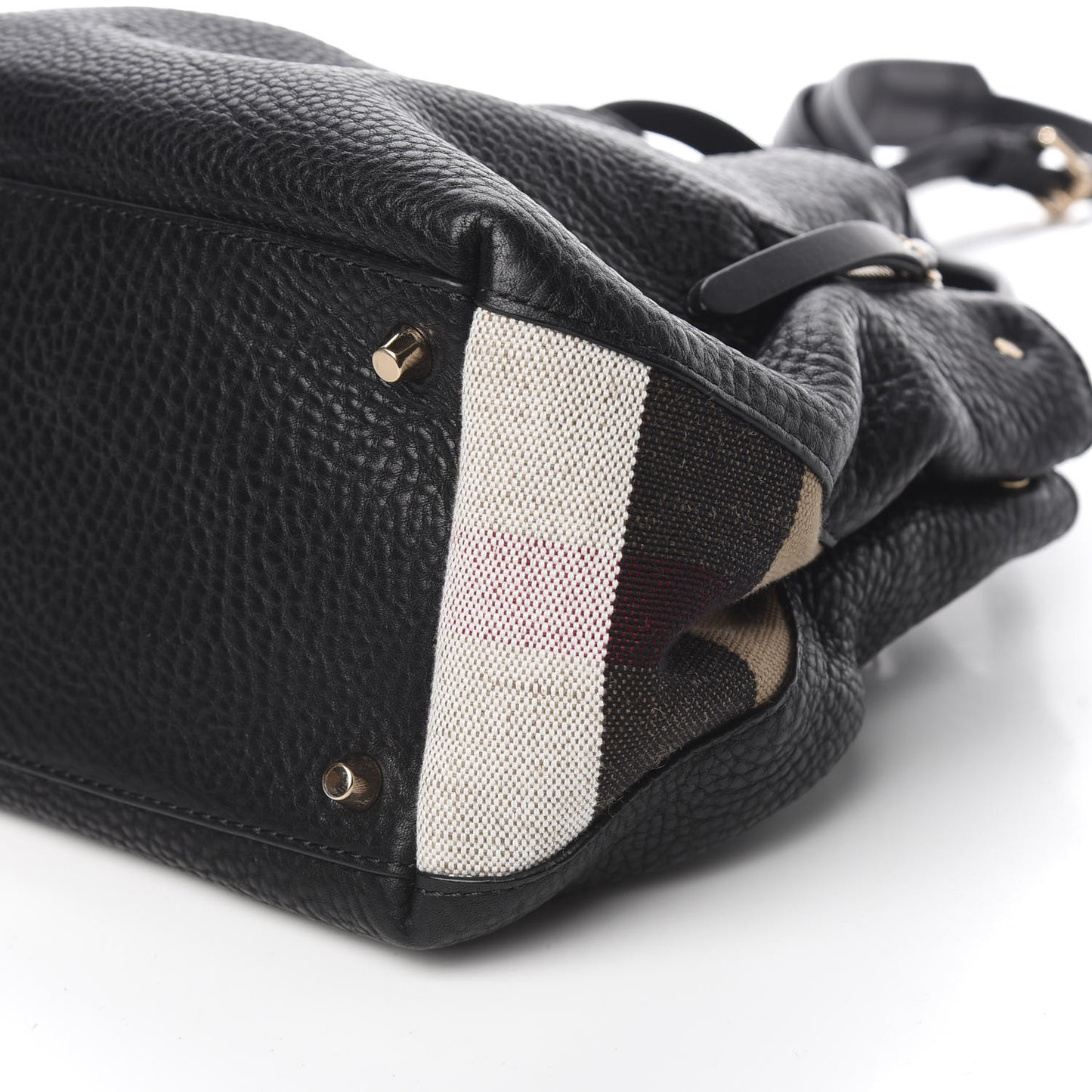 Grainy Calfskin House Check Small Maidstone Black