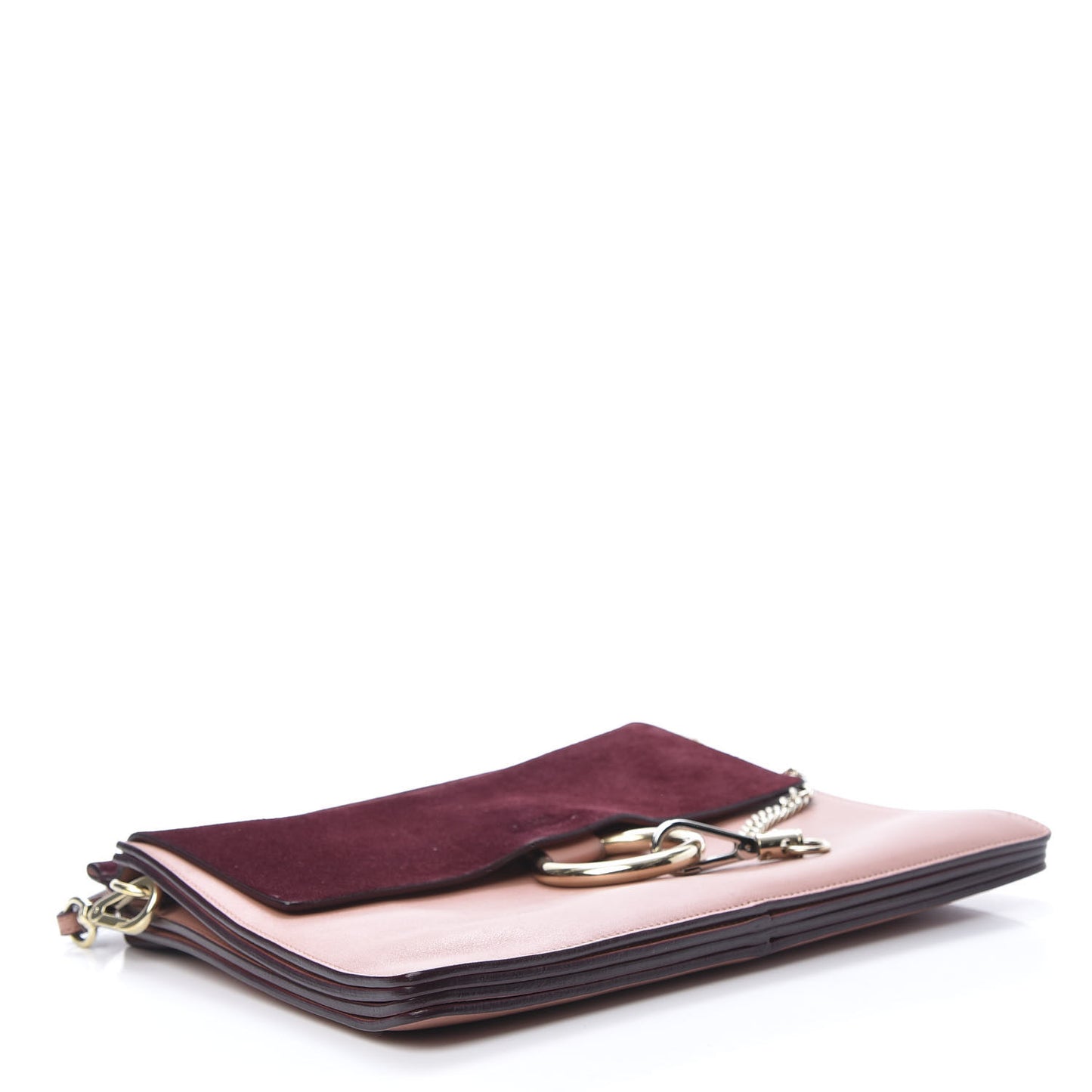 Calfskin Suede Medium Faye Shoulder Bag Misty Rose Dark Purple