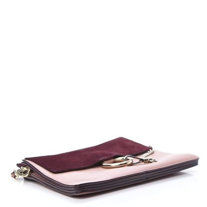 Chloe Calfskin Suede Medium Faye Shoulder Bag Misty Rose Dark Purple 4 of 13