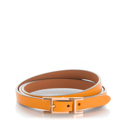 Hermes Swift Hapi 3MM Triple Tour Wrap Bracelet Small Jaune D'Or 1 of 9