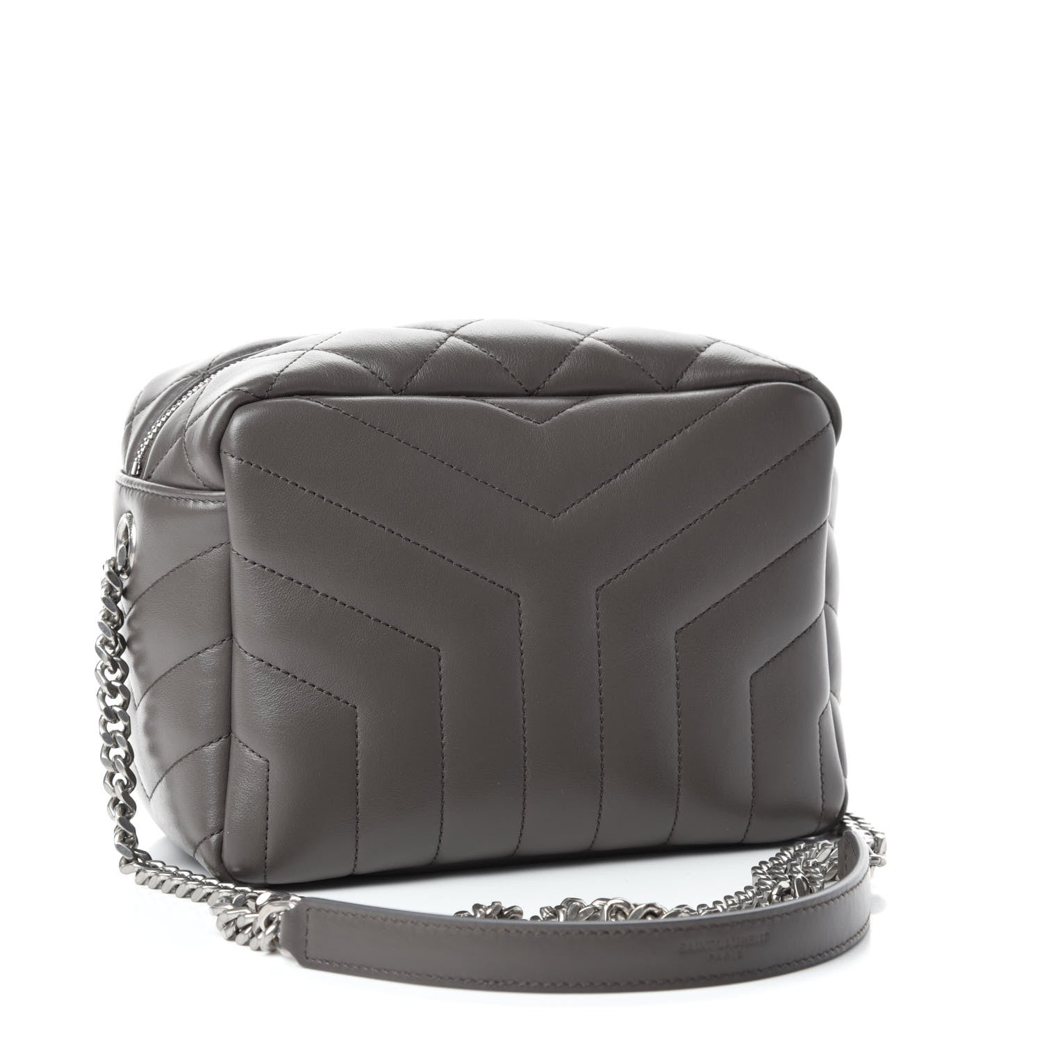 Saint Laurent Calfskin Y Quilted Monogram Small Loulou Bowling Bag Earth 3 of 10