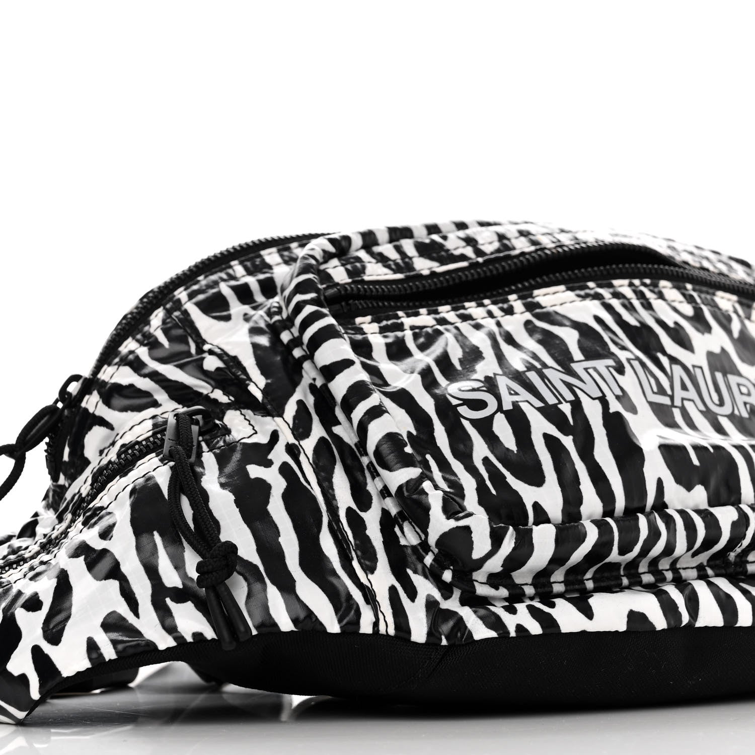 Saint Laurent Nylon Leopard Print Belt Bag Black 8 of 10