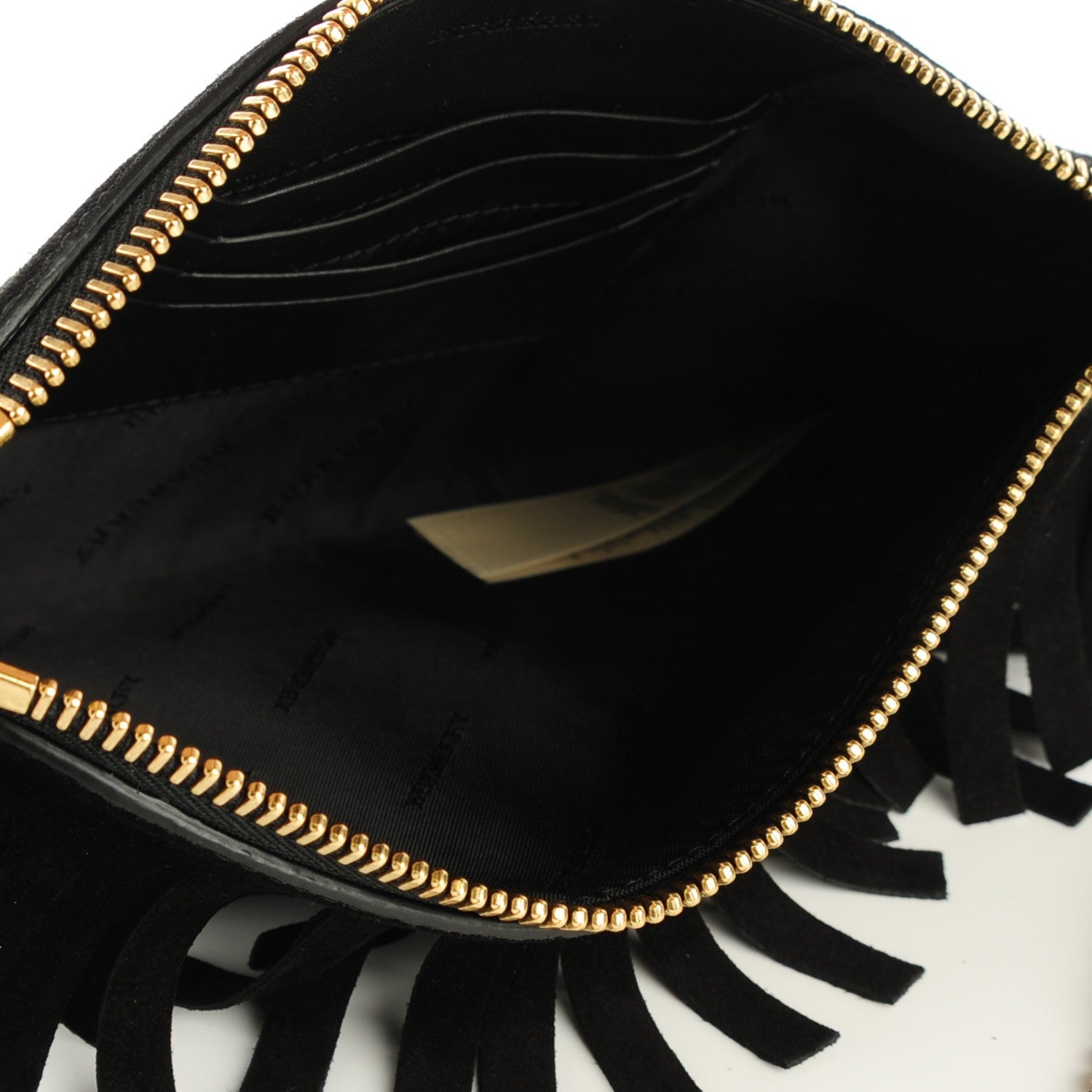 Burberry Suede Fringe Peyton Crossbody Clutch Bag Black 7 of 11