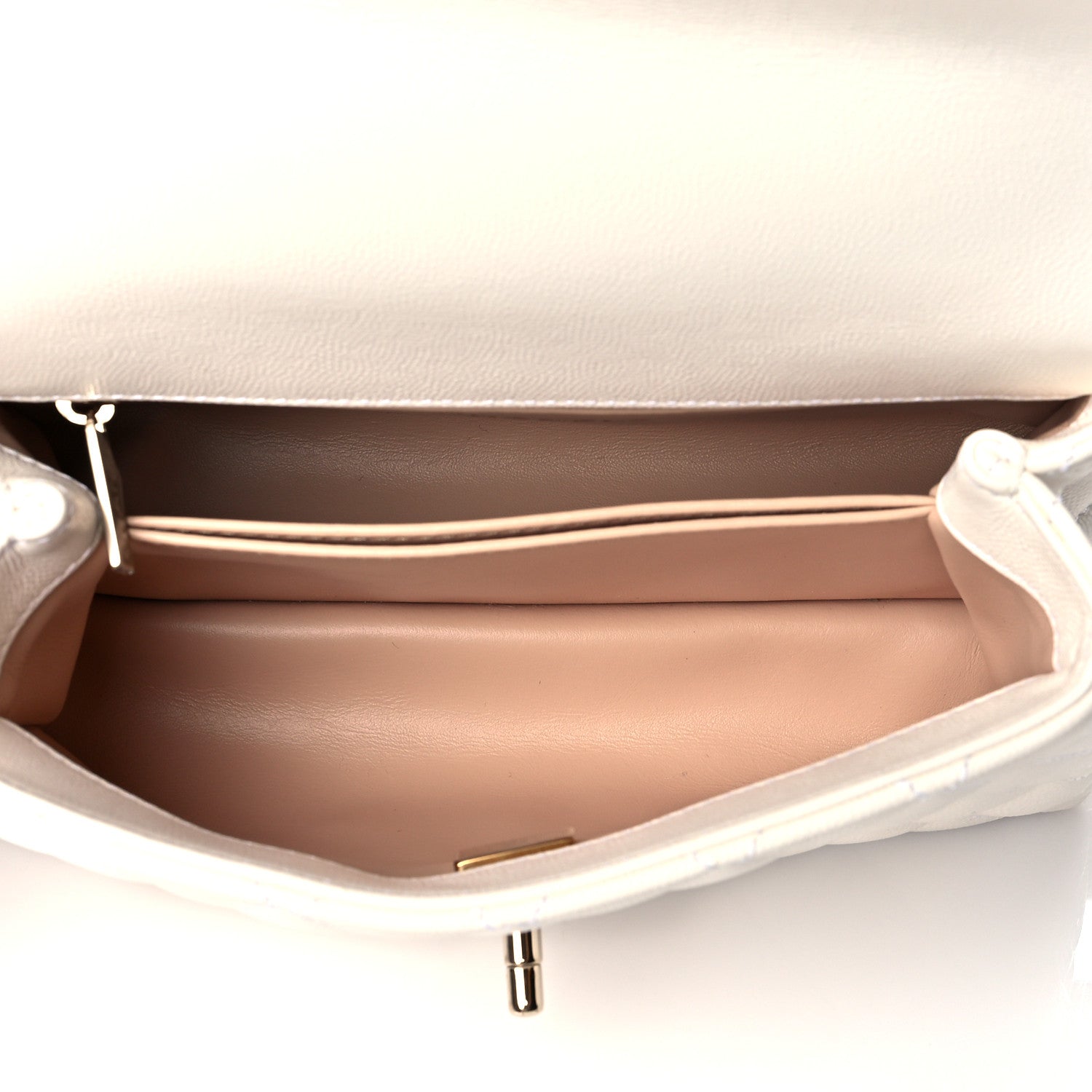 Chanel Caviar Quilted Mini Coco Handle Flap White 5 of 11