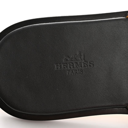 Hermes Calfskin Mens Izmir Sandals 43 Black 8 of 9