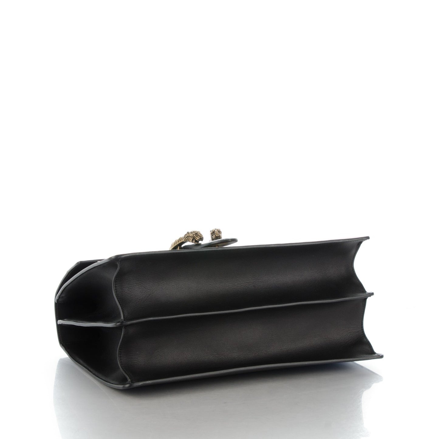 Calfskin Bamboo Web Large Dionysus Top Handle Bag Black Bright Evergreen Hibiscus Red