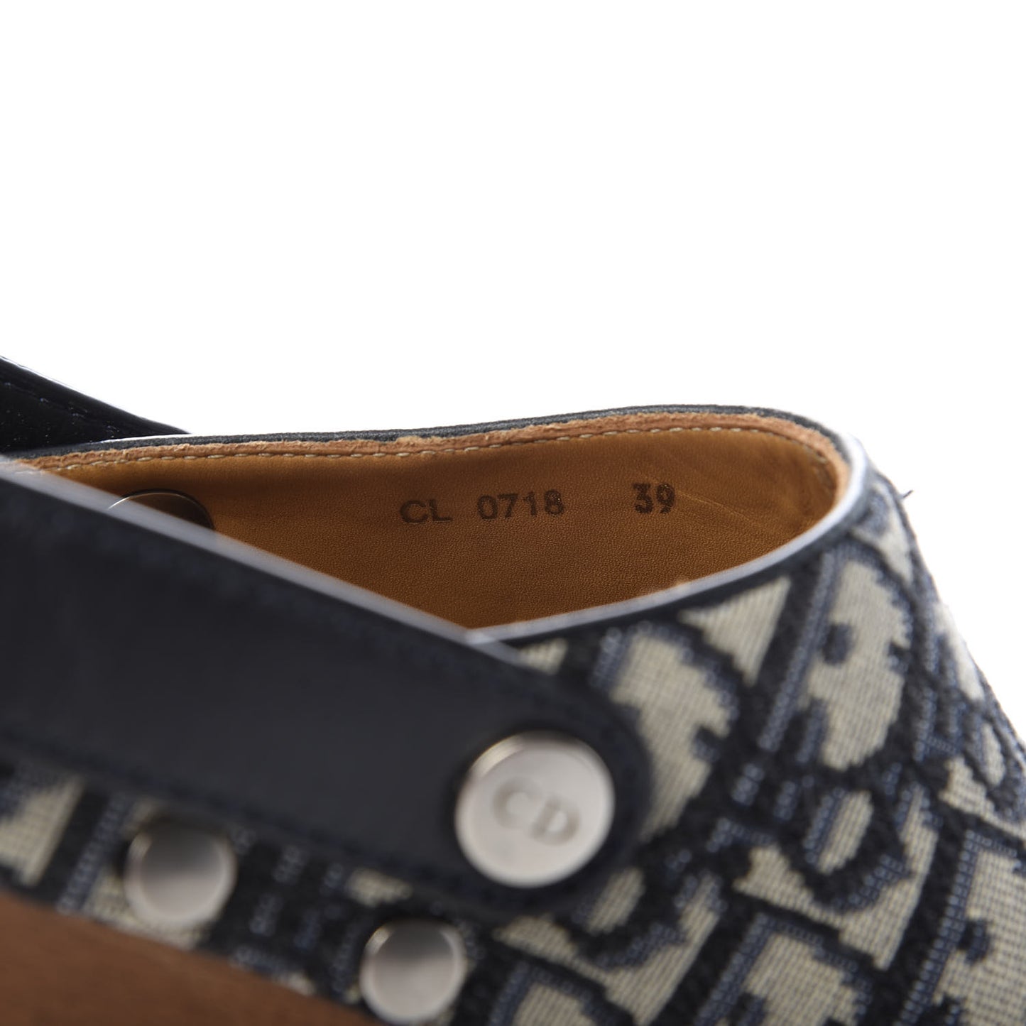 Canvas Oblique Diorquake 20mm Slingback Clogs 39 Deep Blue