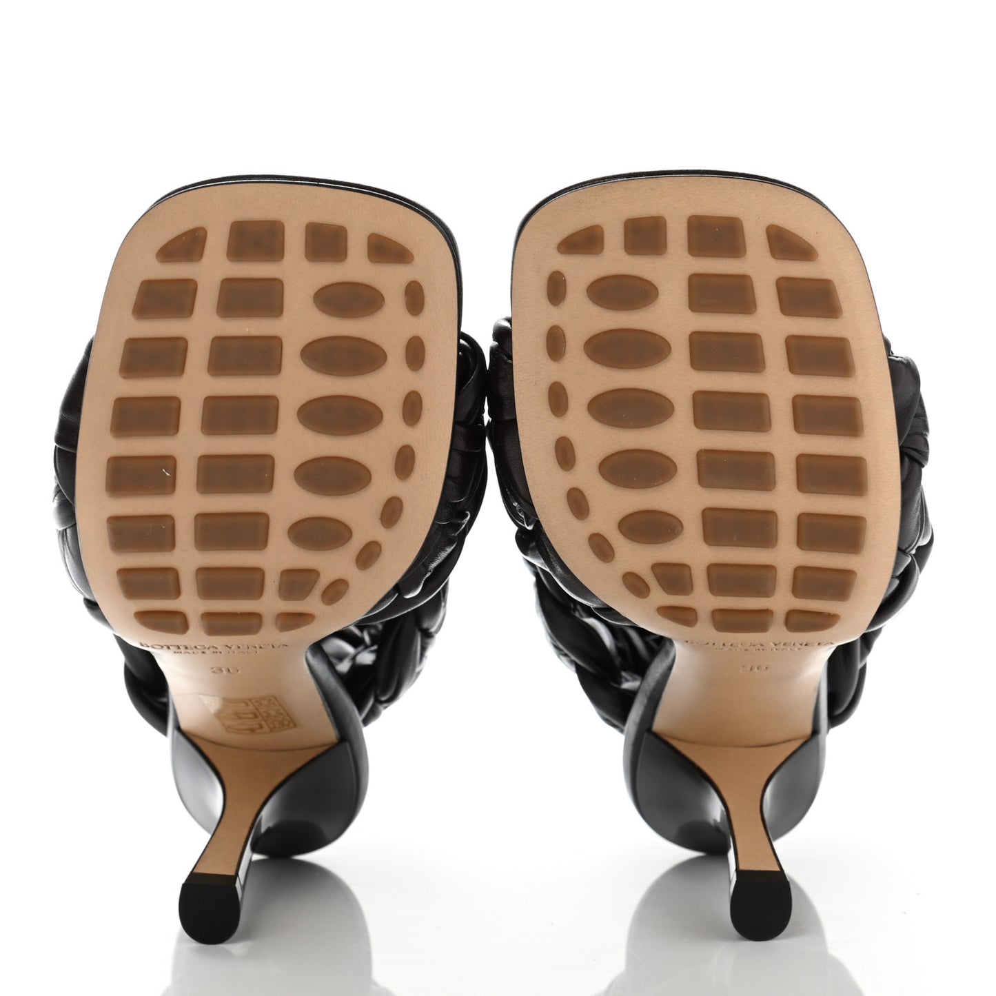 Shiny Nappa Intrecciato The Board Sandals 36 Chocolate