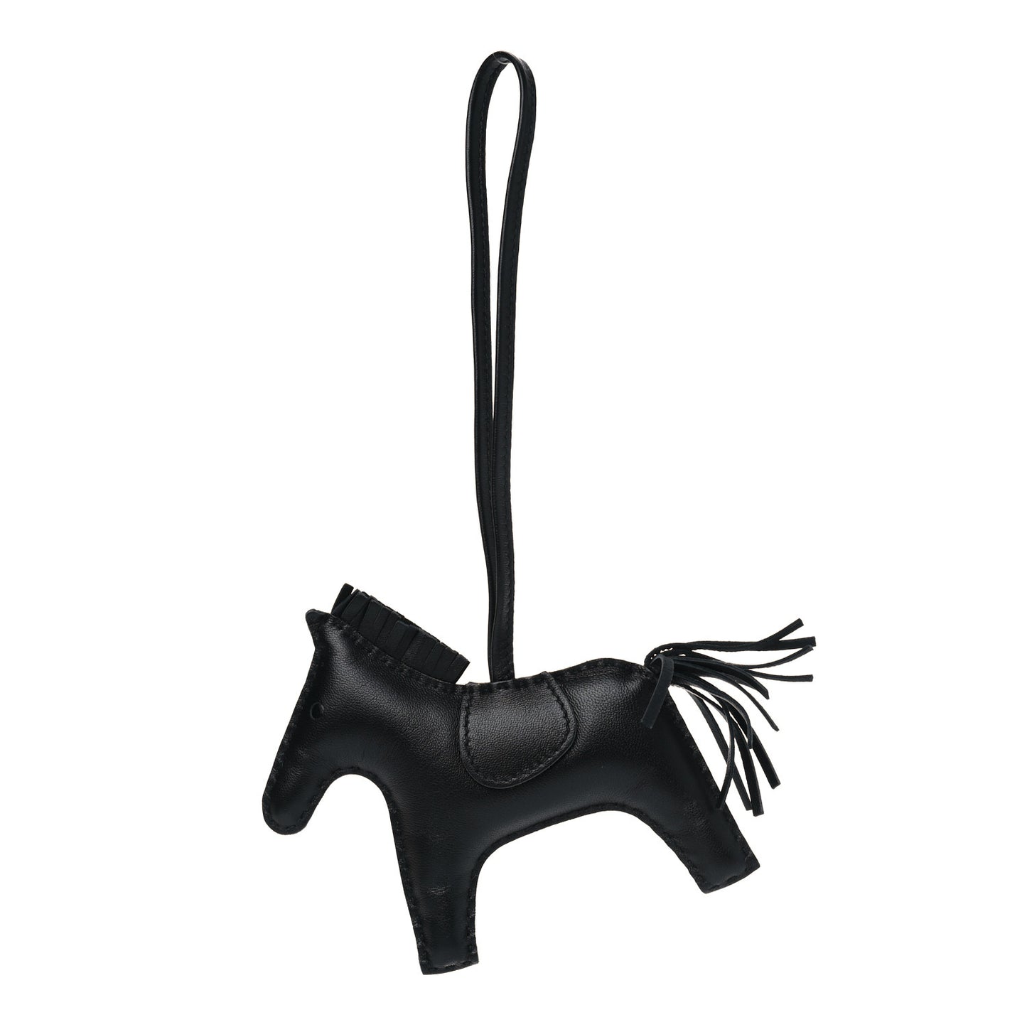 Milo Lambskin Grigri Rodeo Horse Bag Charm MM So Black