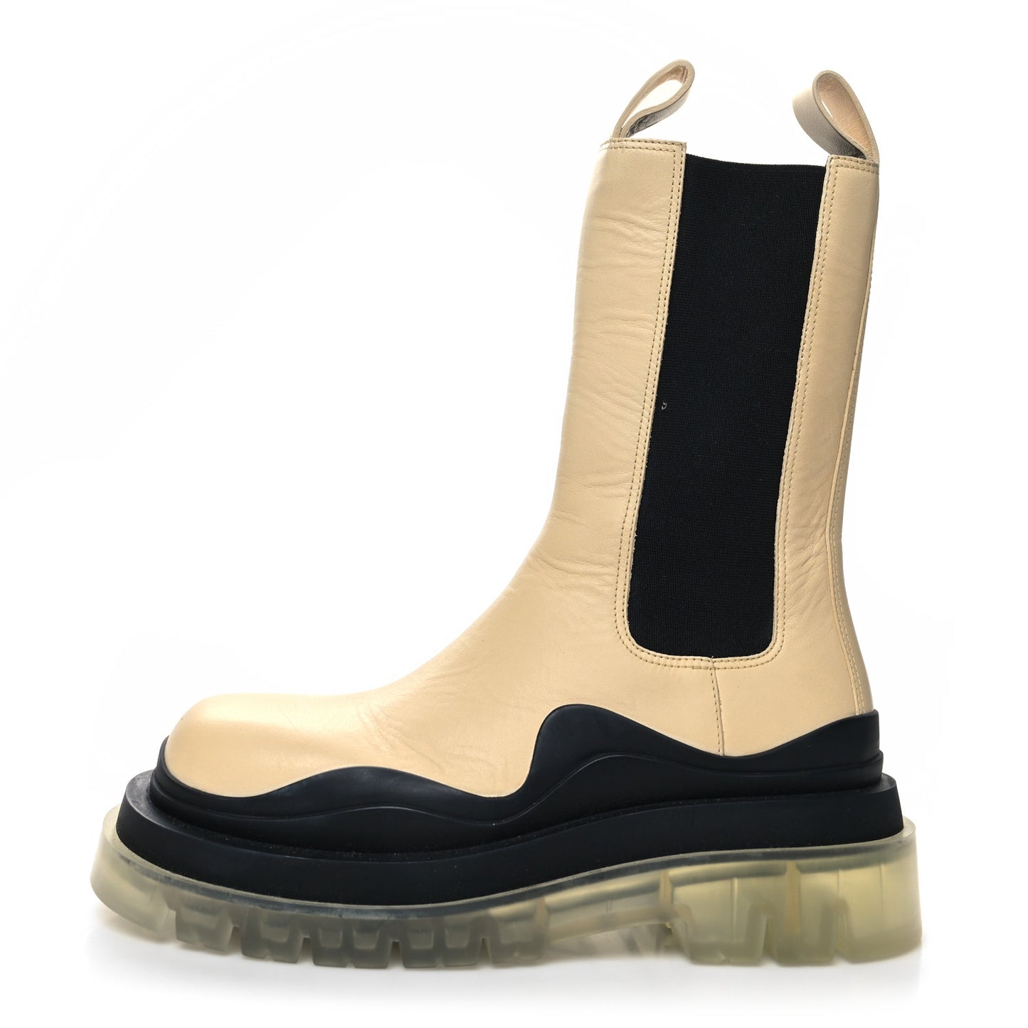 Calfskin The Tire Chelsea Boots 37.5 Wax Black Transparent