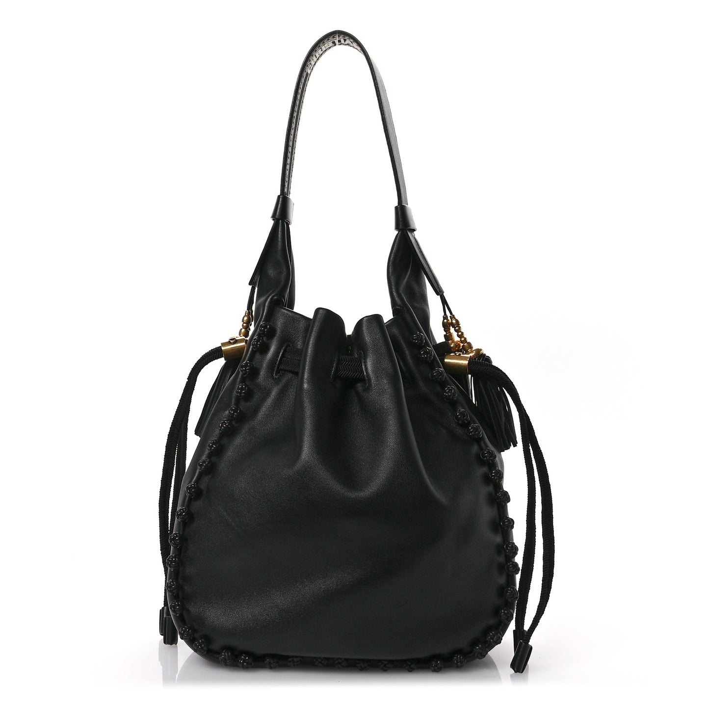 Lambskin Bucket Bag Black