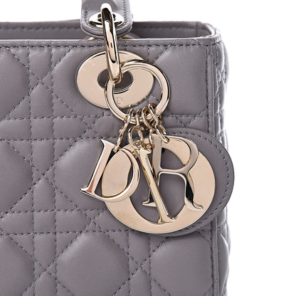 Christian Dior Lambskin Cannage Small Lucky Badges My Lady Dior Grey 10 of 11