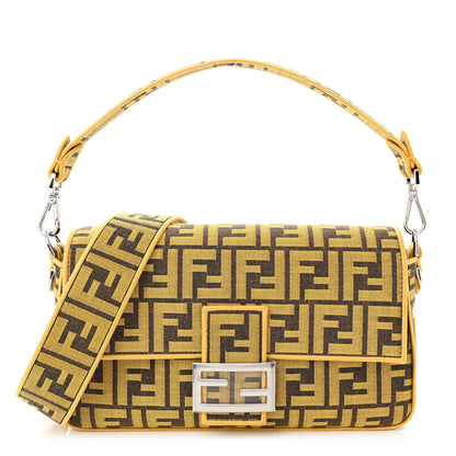 Fendi x FRGMT Woven Fabric Jacquard FF Embroidered Baguette Mimosa 1 of 11