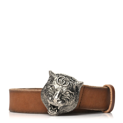 Gucci Calfskin Brass Feline Buckle Belt 120 48 Toscano 1 of 7