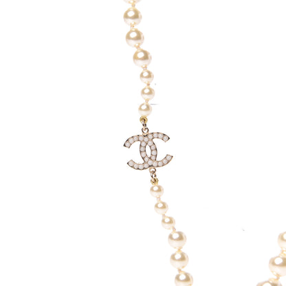 Chanel Graduated Pearl CC Long Necklace Light Gold 4 of 7