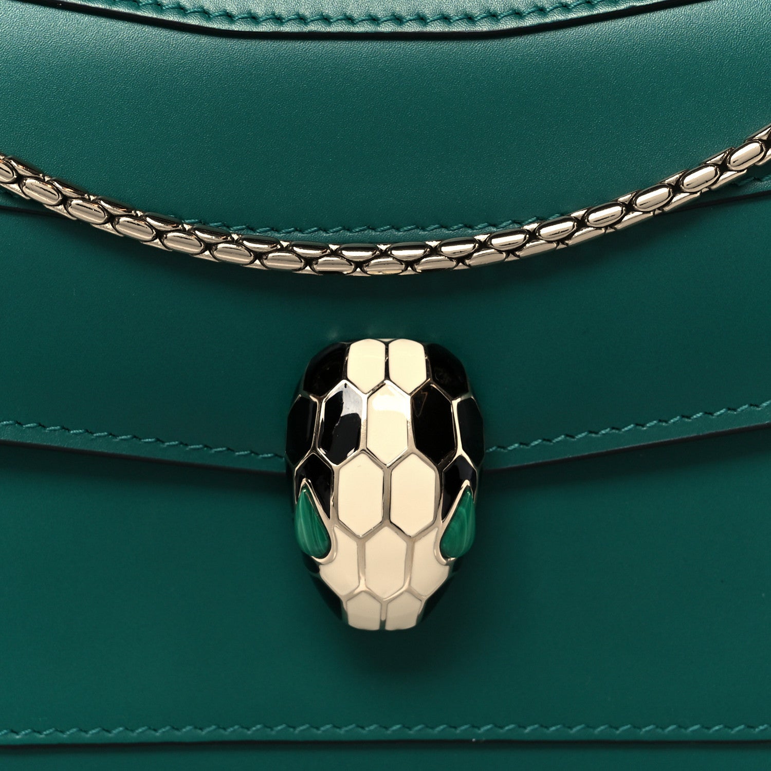 Bulgari Calfskin Serpenti Forever Shoulder Bag Emerald Green 9 of 11