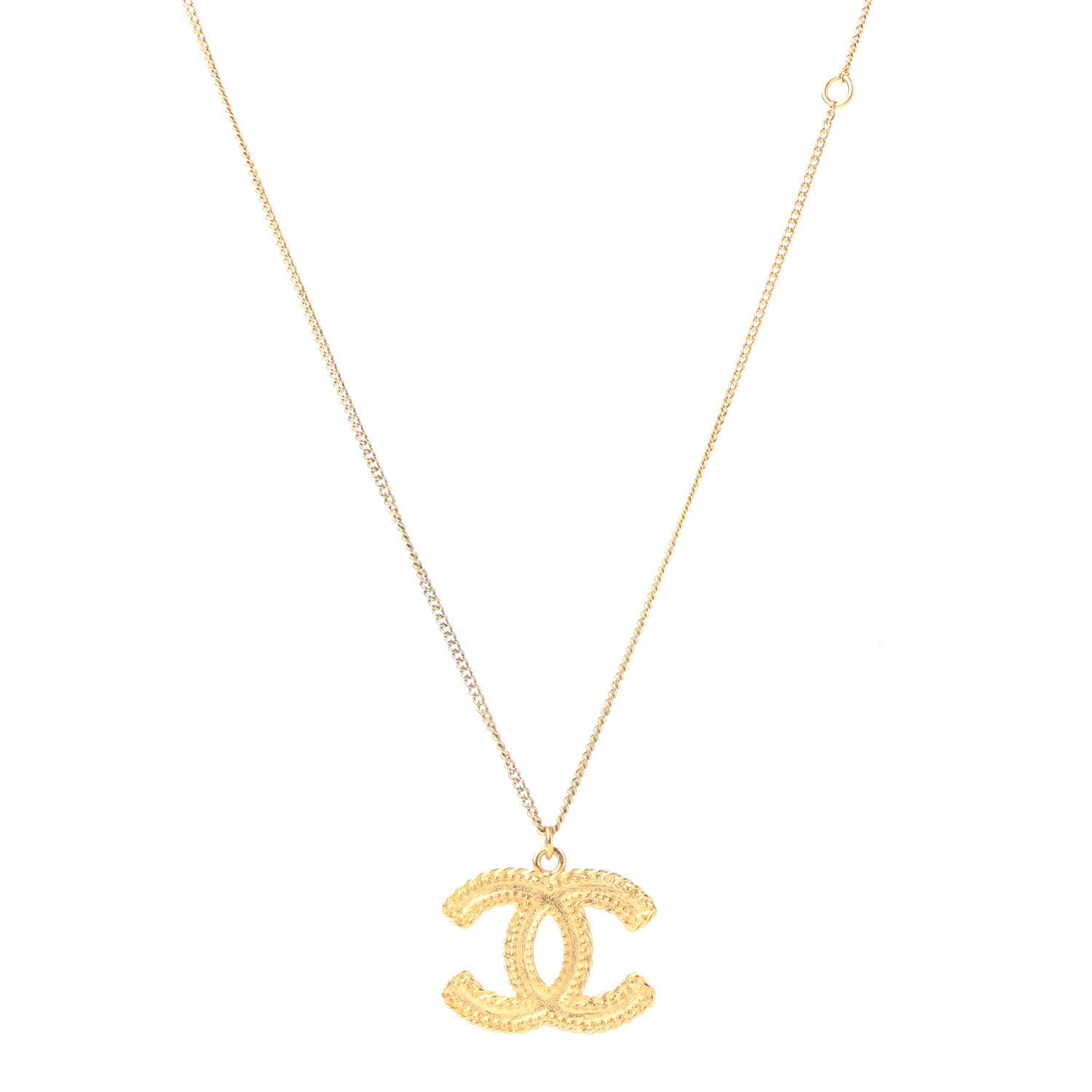 Chanel CC Necklace Matte Gold 1 of 6