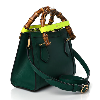 Gucci Wonka Grain Calfskin Mini Diana Tote Bag Green Yellow Fluo 2 of 10