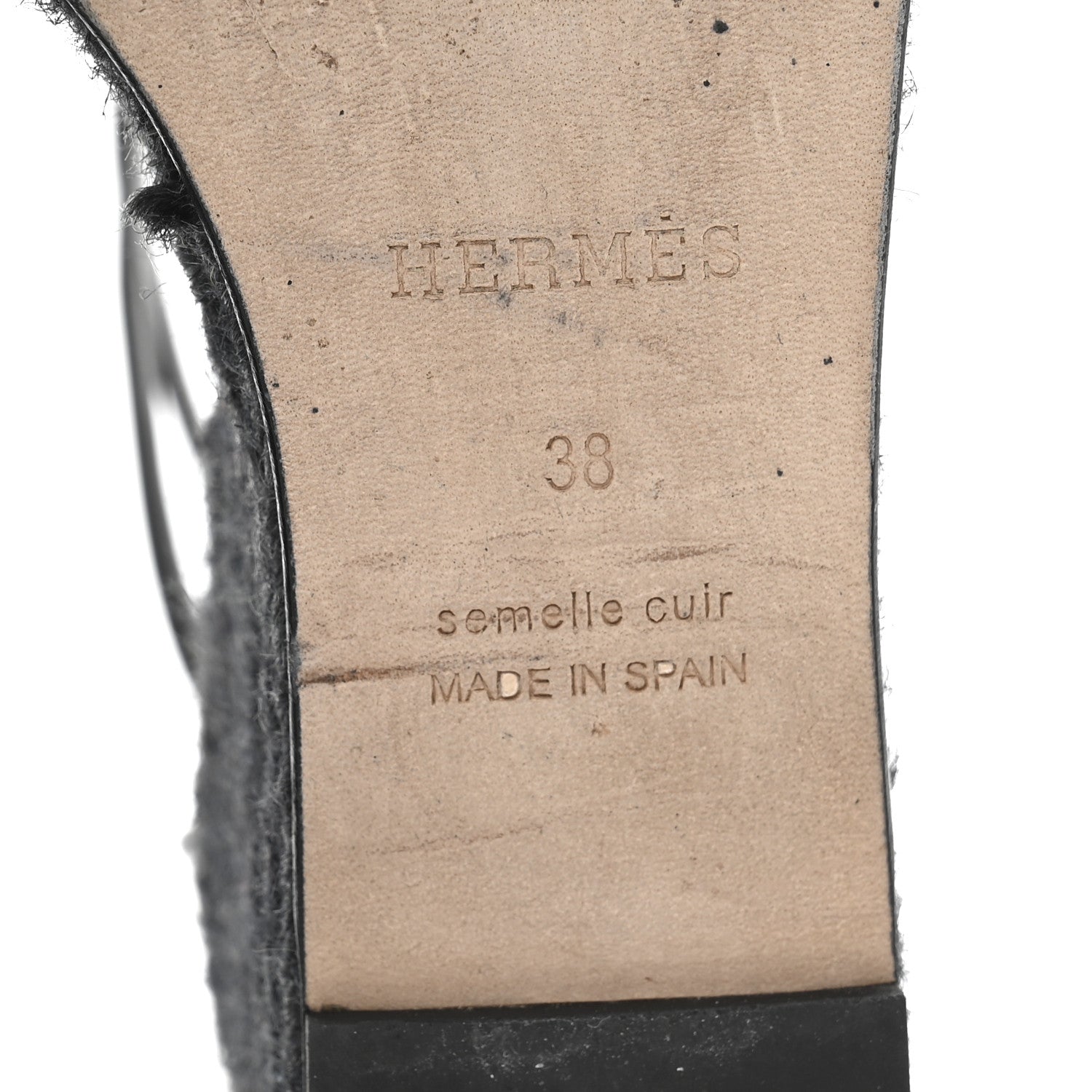 Hermes Calfskin Tipoli Espadrille Wedges 38 Black 7 of 14