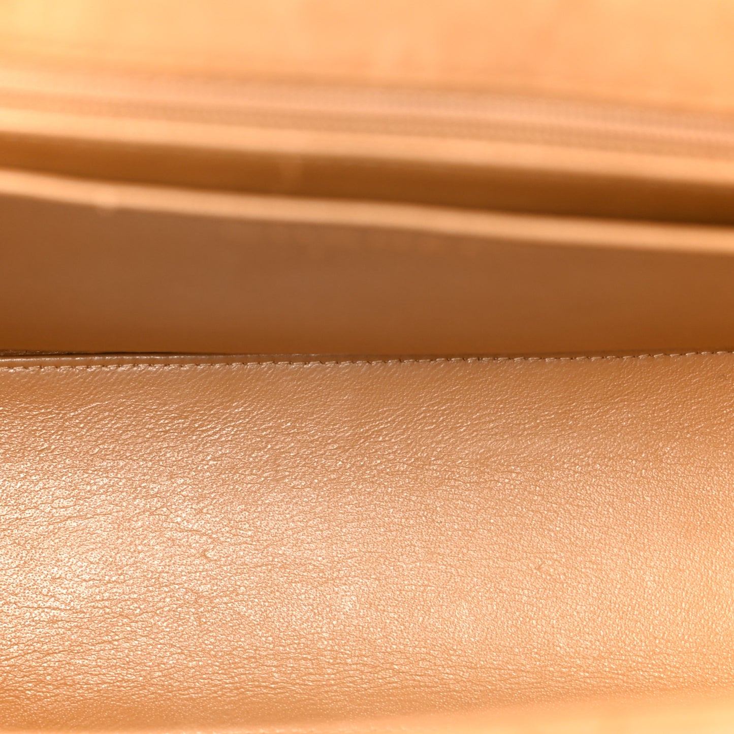 Lambskin Stitched Jumbo Single Flap Beige